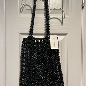 Beaded open tote